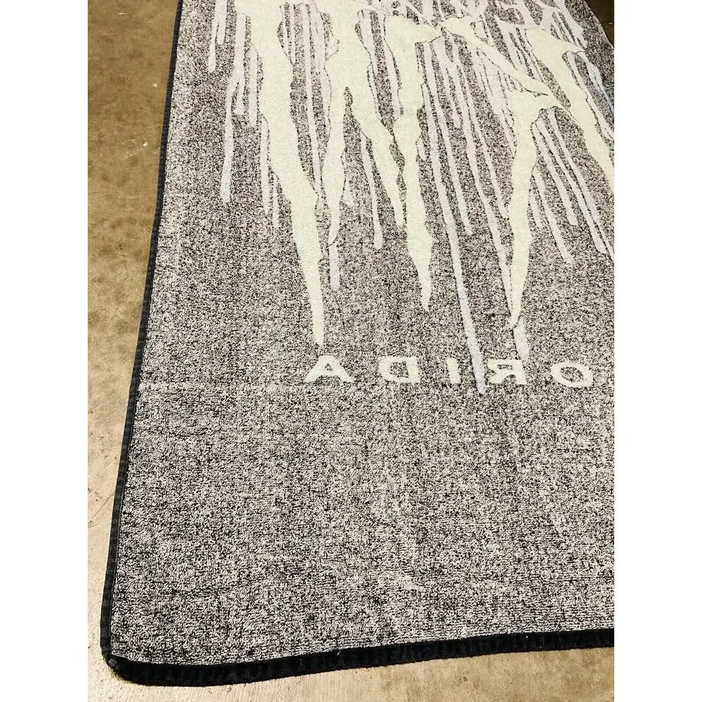 Vintage FLORIDA Beach Towel Key West Creepy Black Green 100% Cotton Event Souven